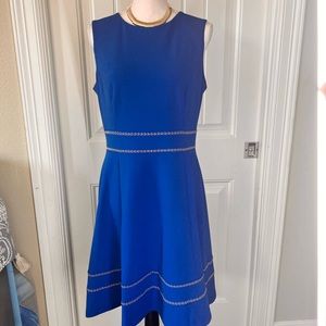 Blue n Gold trim dress